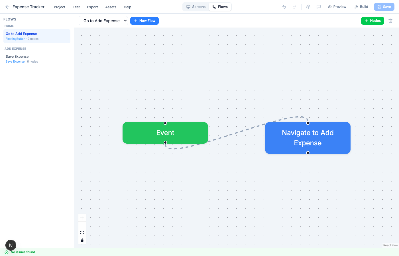 Flow Editor with colored nodes